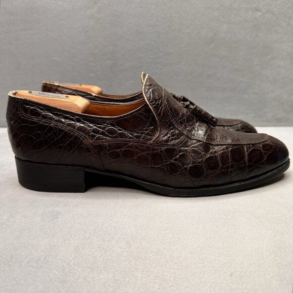 Bally Rich Brown Textured Loafers ? Bally Rich Brown pebbles Leather penny Loafers main image 3